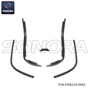 Vespa Sprint , Primavera leg shield and footbord strip set Carbon look(5pcs) (P/N: ST06110-0056) Top Quality