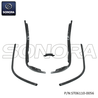 Vespa Sprint , Primavera leg shield and footbord strip set Carbon look(5pcs) (P/N: ST06110-0056) Top Quality